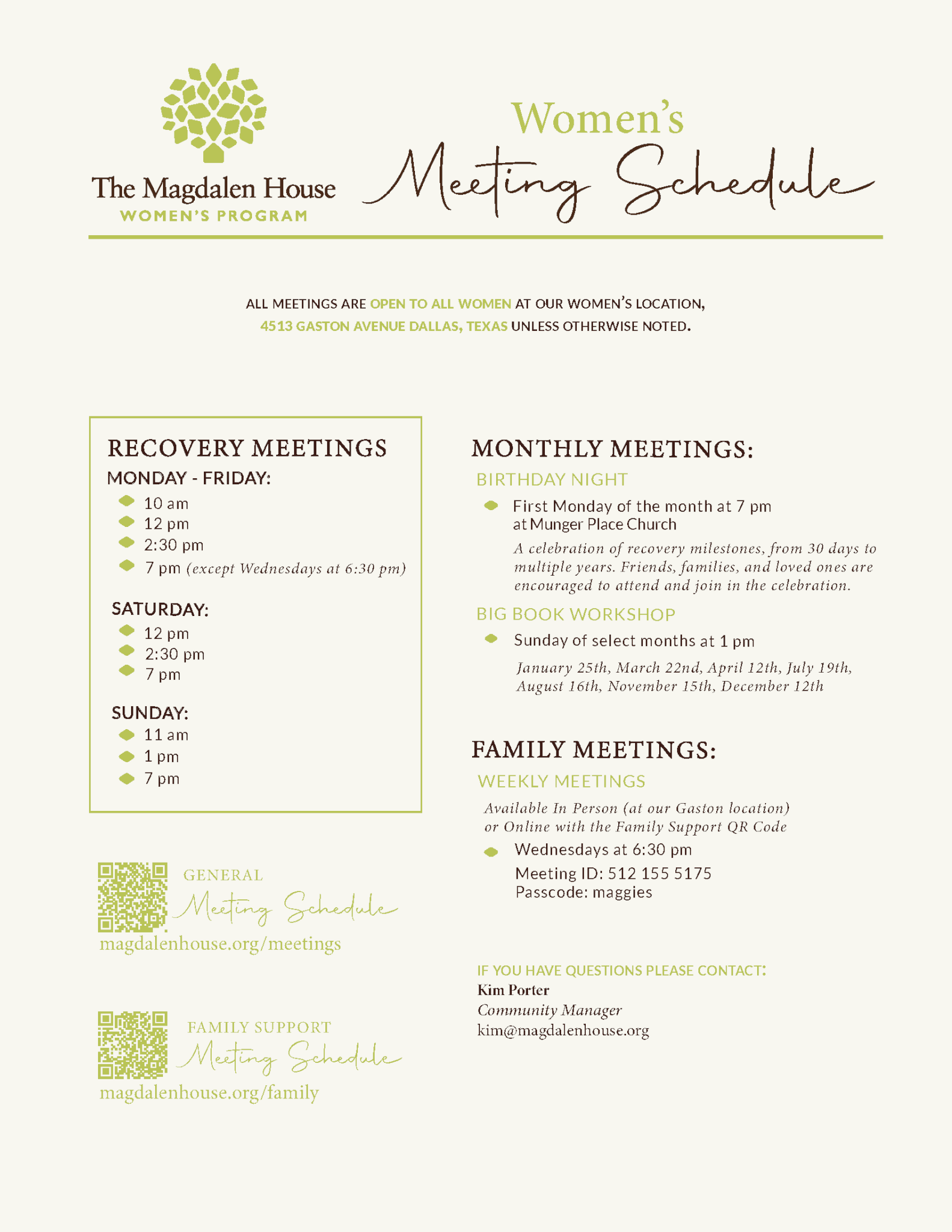 Meeting Schedule